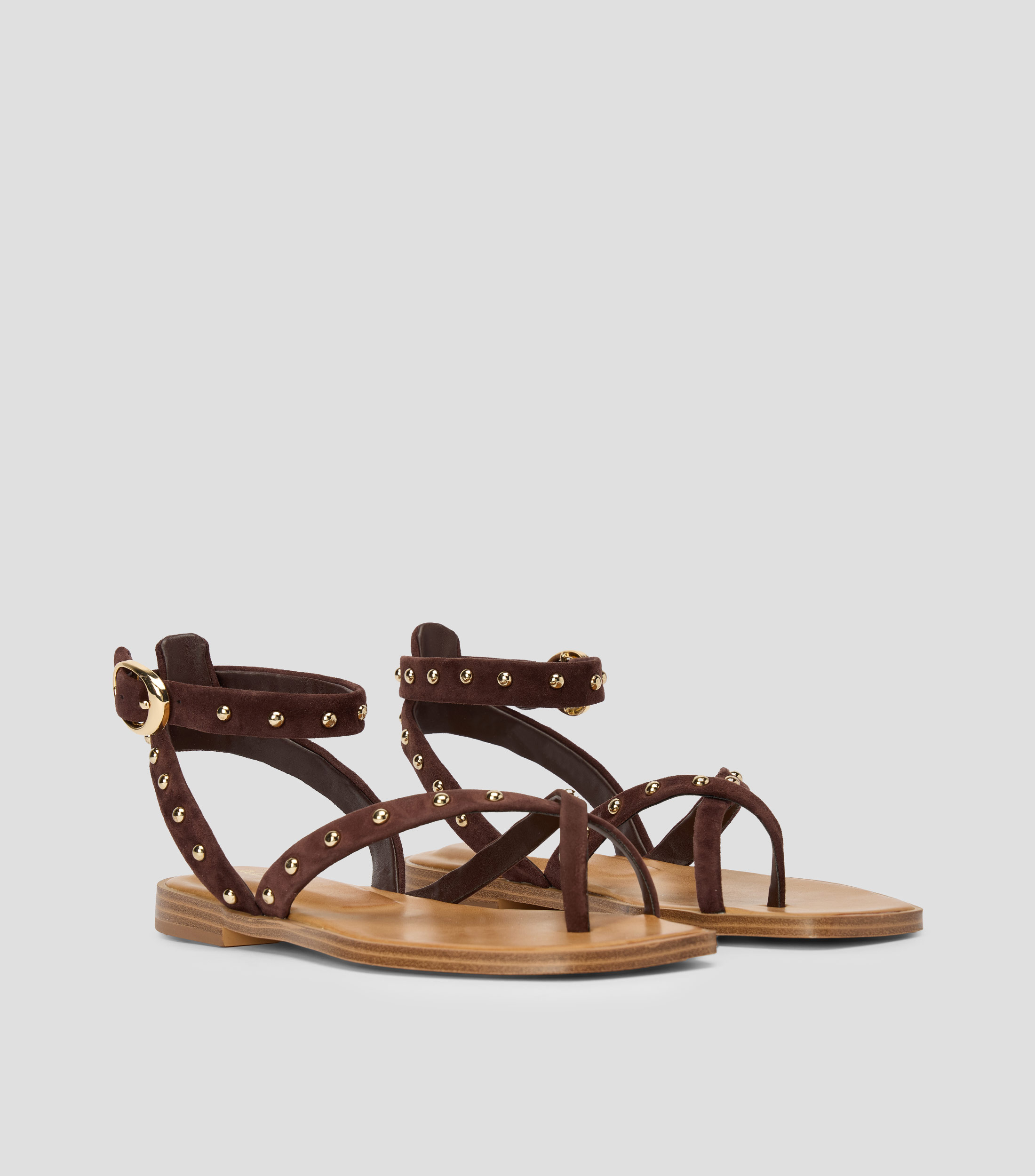 Sandalias planas en piel Daressi Mujer